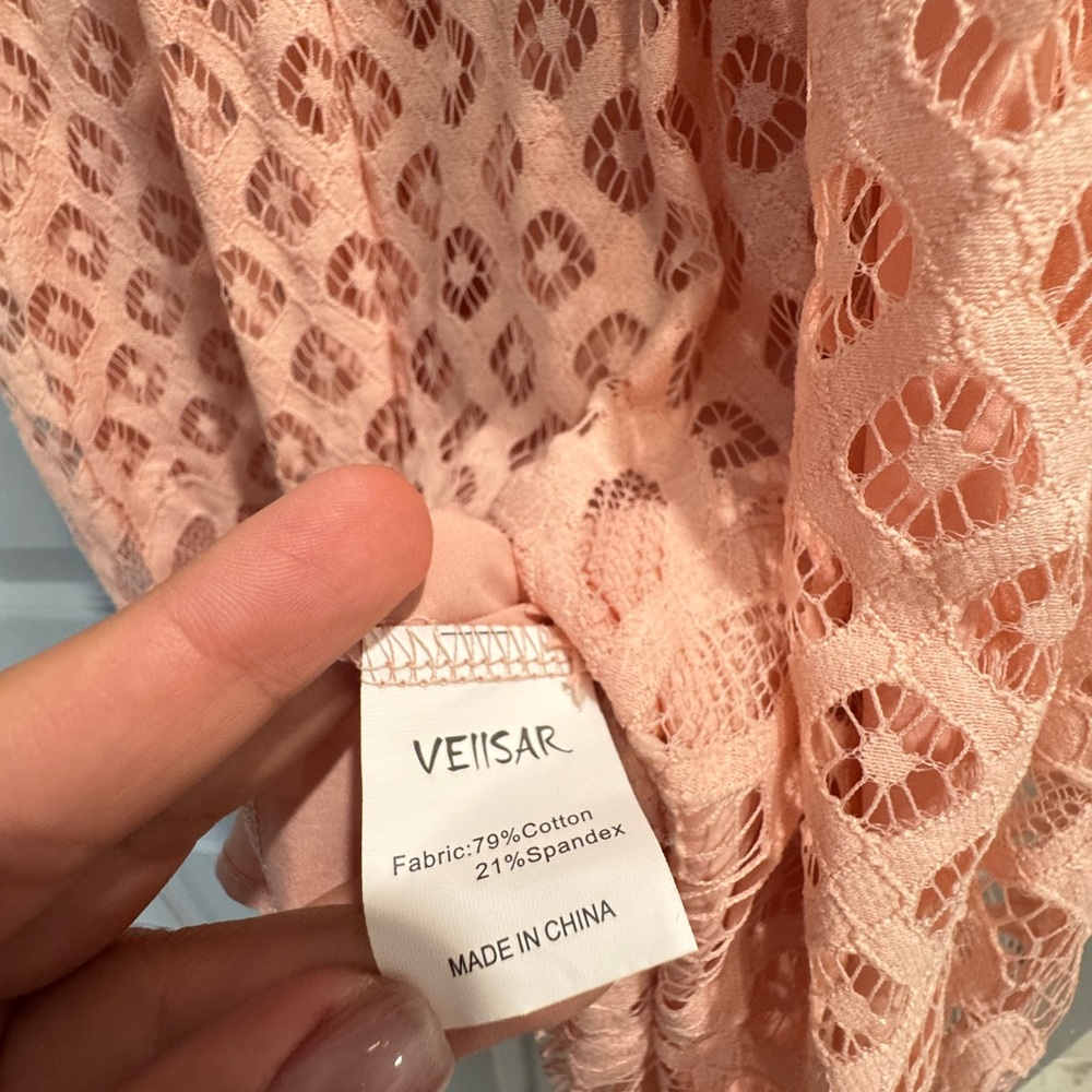 Peach Lace Wedding Dress - Picture 5 of 9